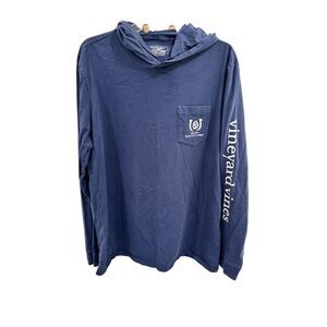 Vineyard Vines Men's Blue Hooded shirt‎ Large Kentucky Derby 146th Racing